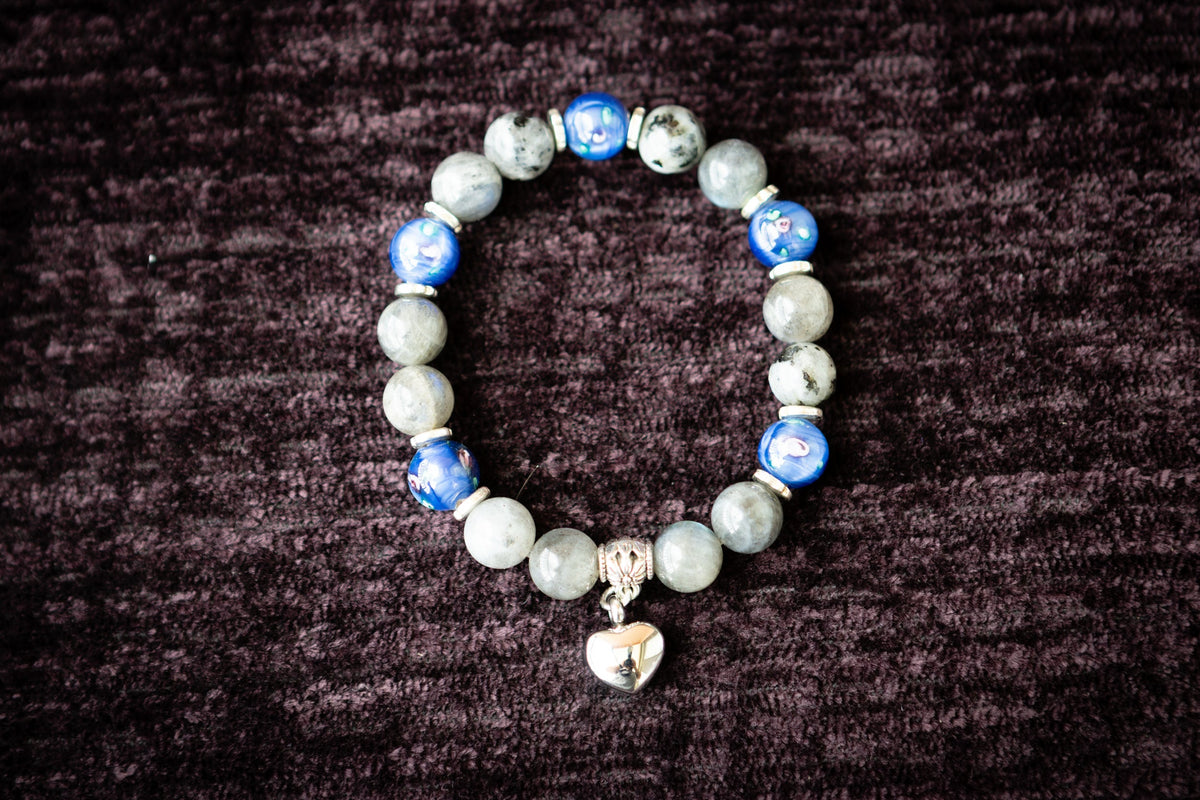 beaded labradorite cremation bracelet