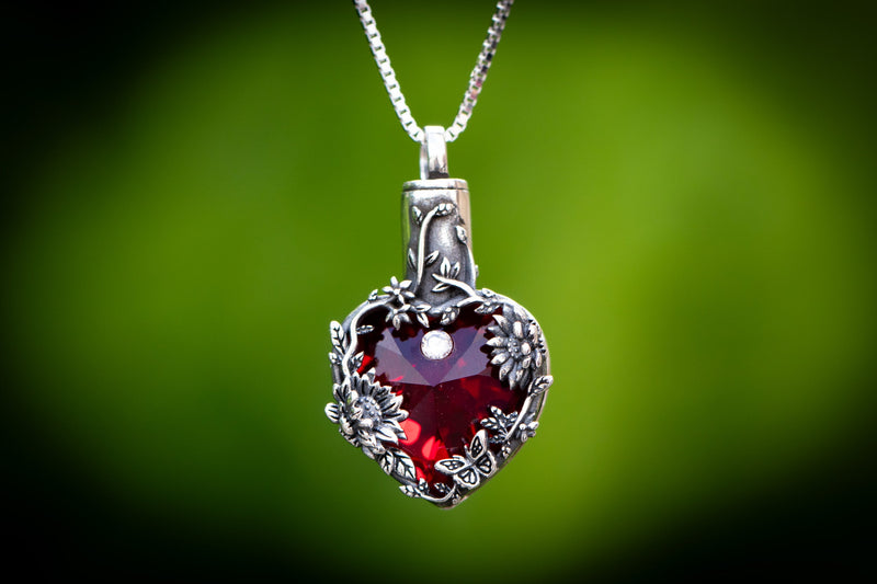 ruby rose cremation necklace