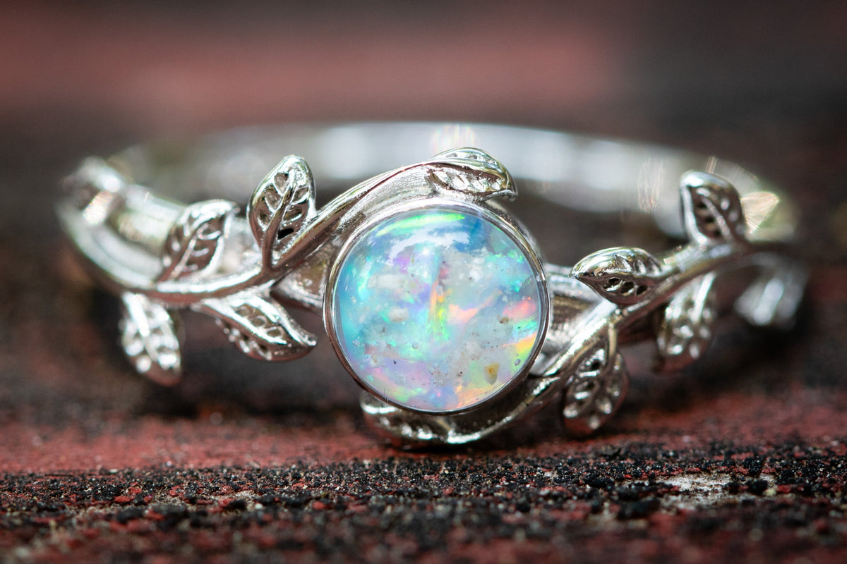 leaf cremation ring